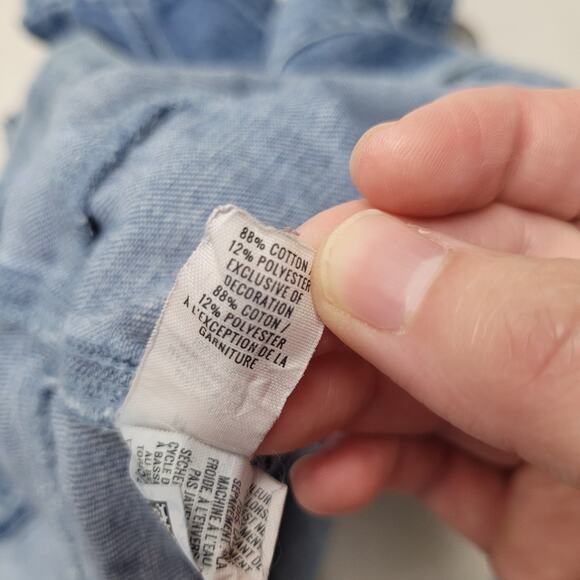 Aerie shortalls denim embroidered floral overall shorts boho - Picture 7 of 7